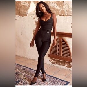 House of CB London Lori Black Bandage Jumpsuit